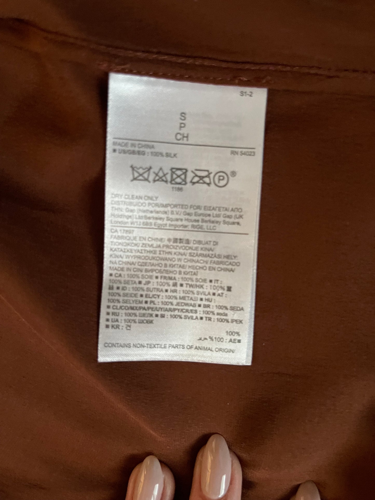 Vintage Banana Republic Heritage Collection Silk Shirt – Rust Brown – Size S