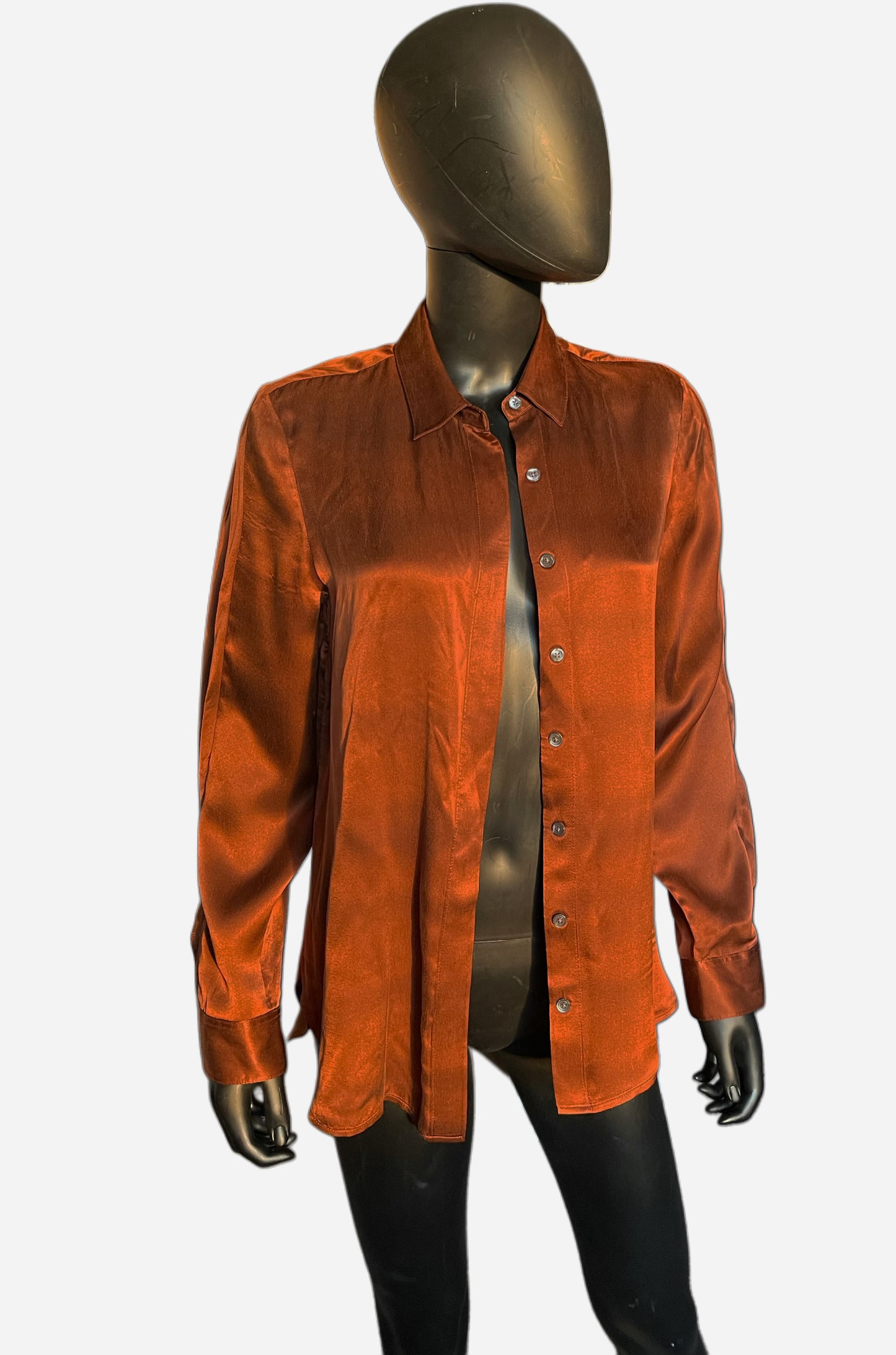 Vintage Banana Republic Heritage Collection Silk Shirt – Rust Brown – Size S