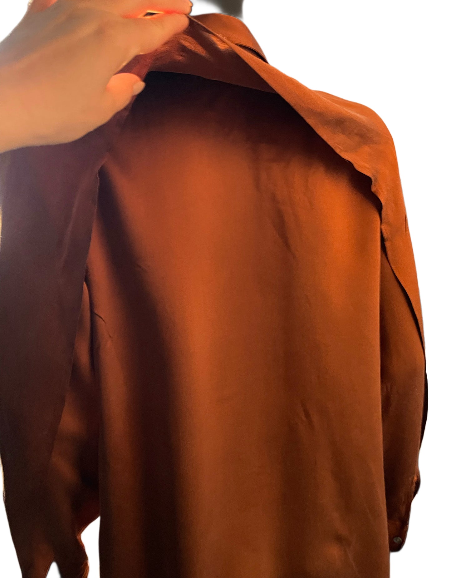 Vintage Banana Republic Heritage Collection Silk Shirt – Rust Brown – Size S