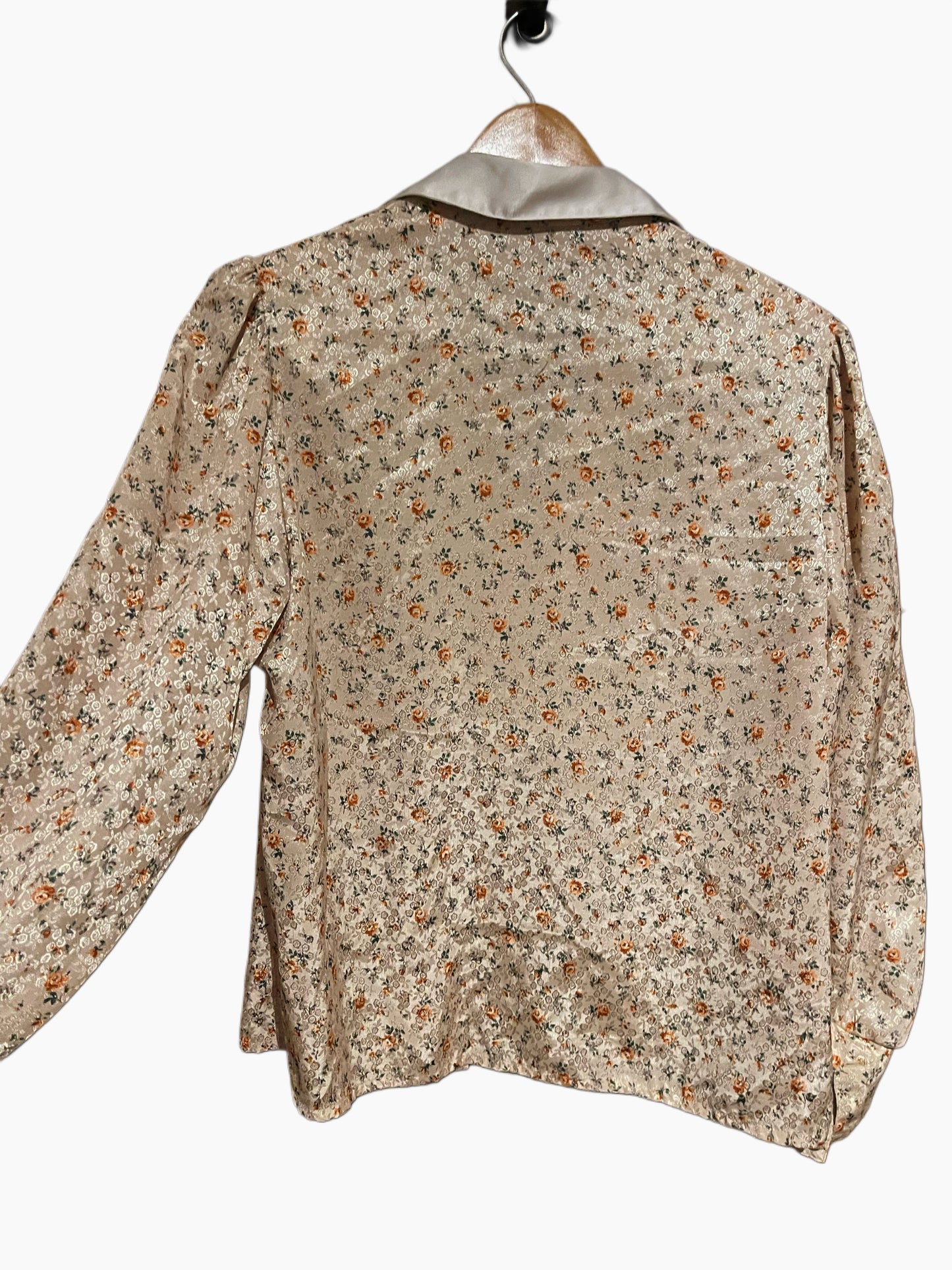 Vintage Cream Floral Blouse
