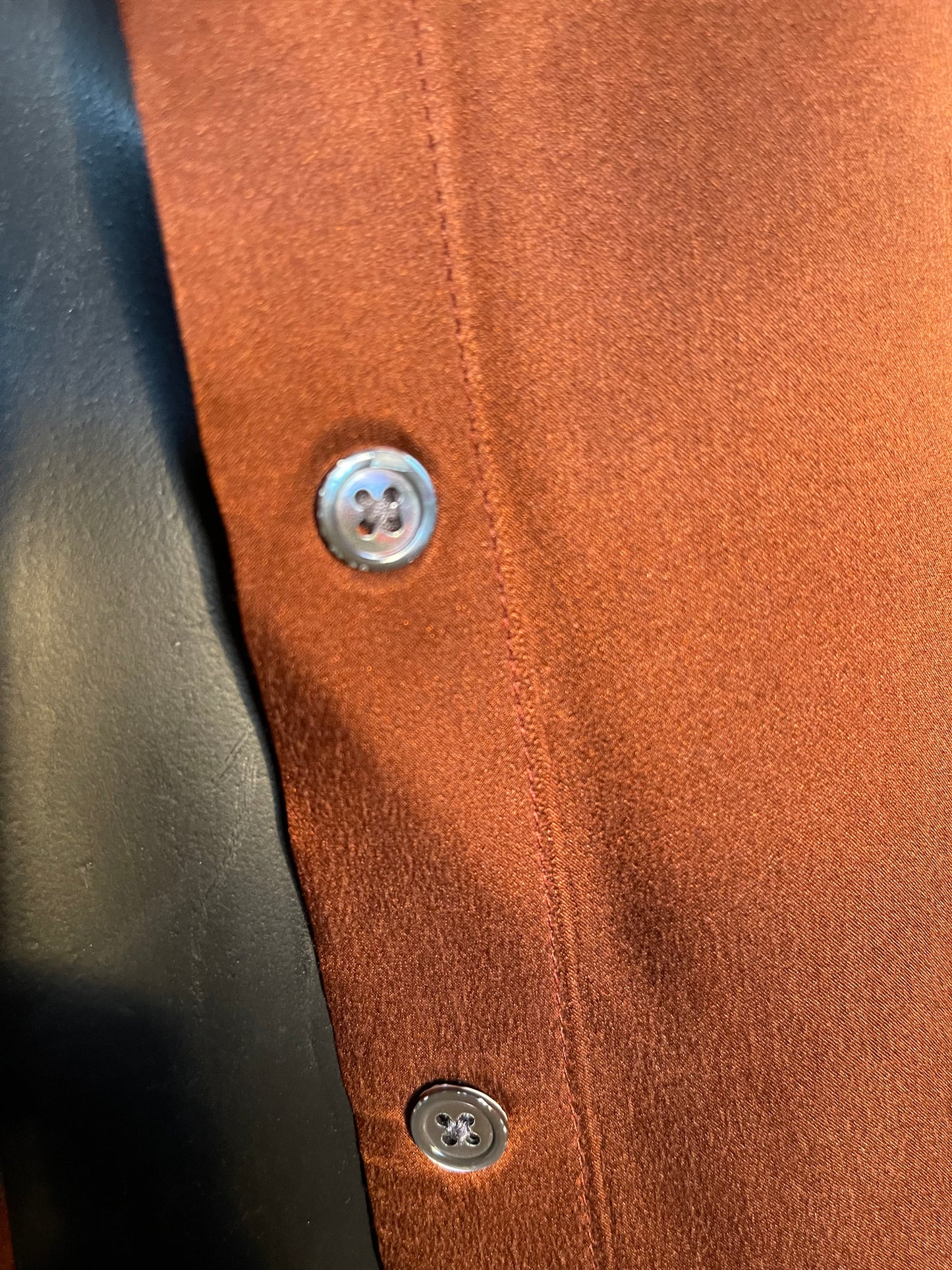 Vintage Banana Republic Heritage Collection Silk Shirt – Rust Brown – Size S