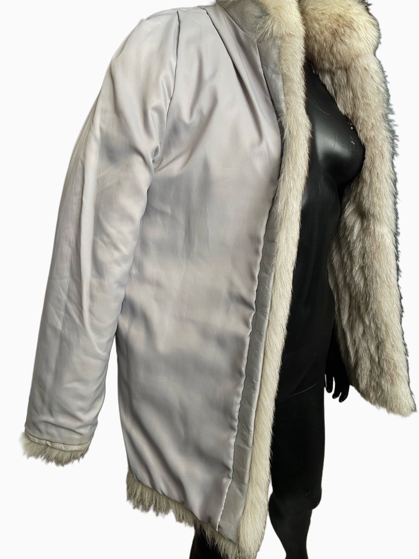 Vintage Silver Fox Genuine Fur Coat