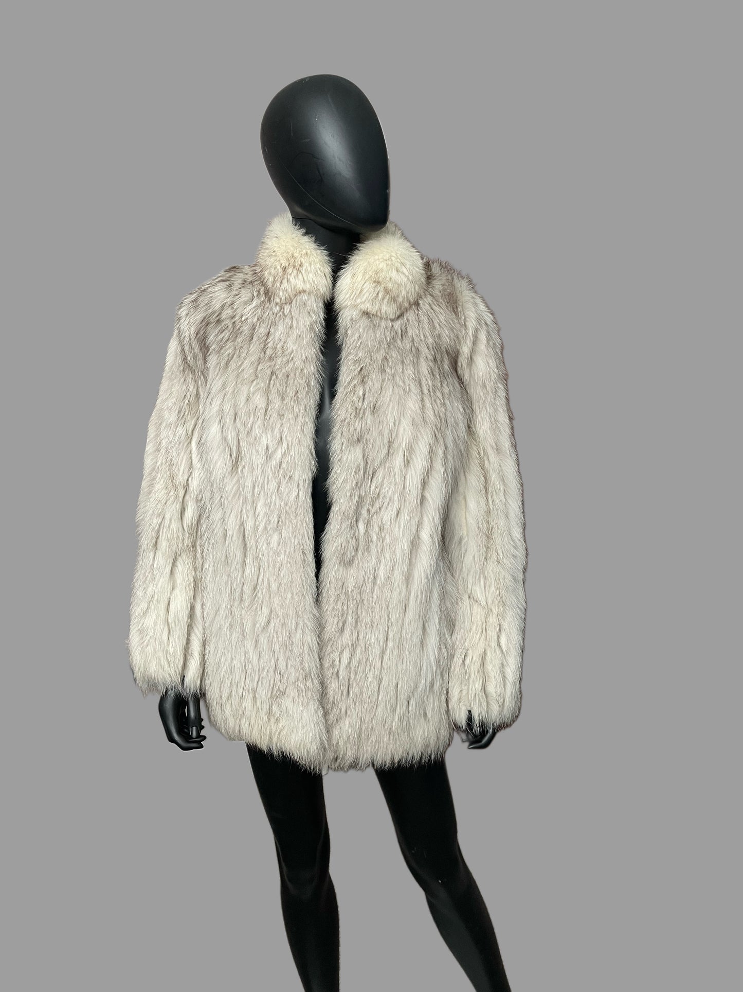 Vintage Silver Fox Genuine Fur Coat