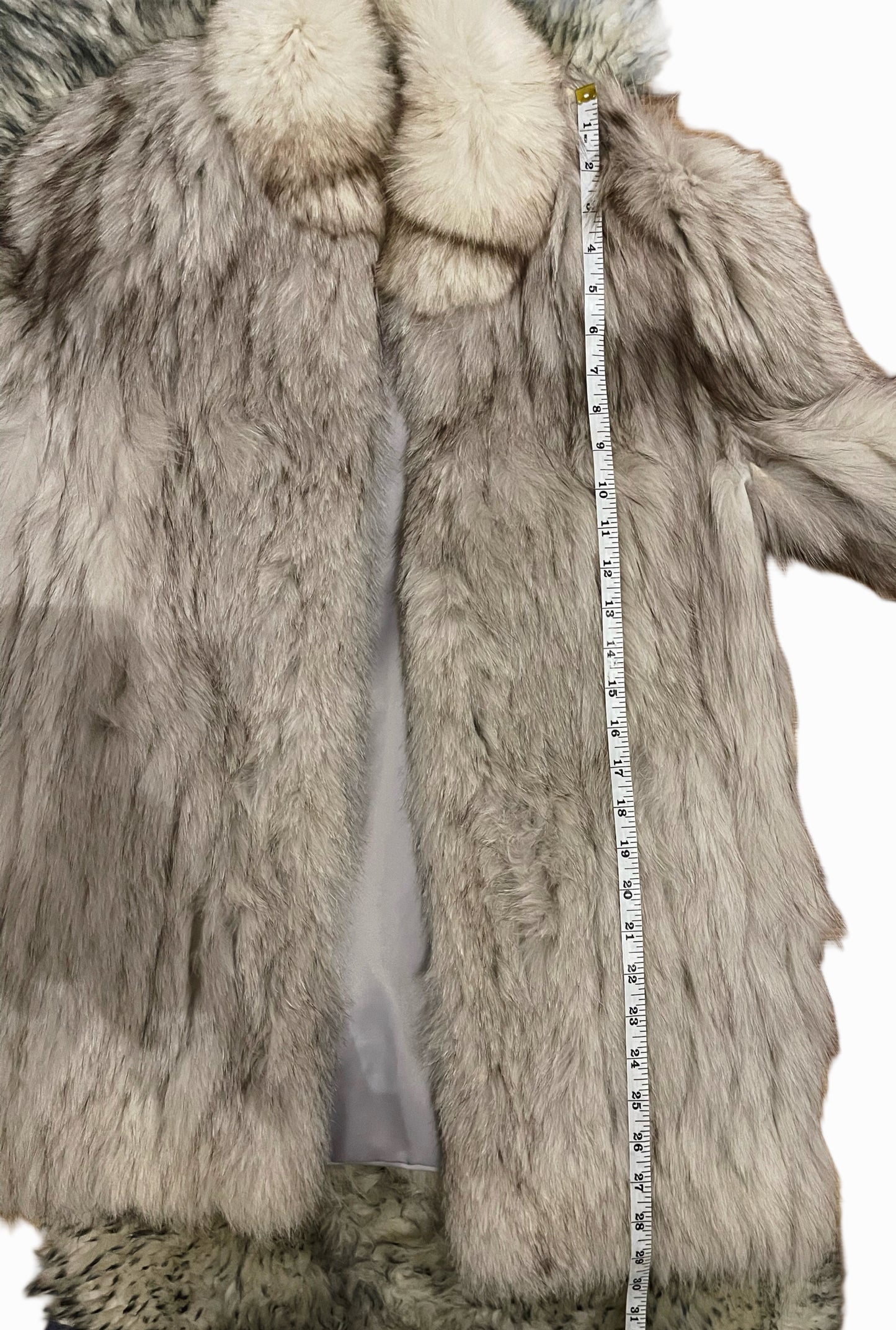 Vintage Silver Fox Genuine Fur Coat
