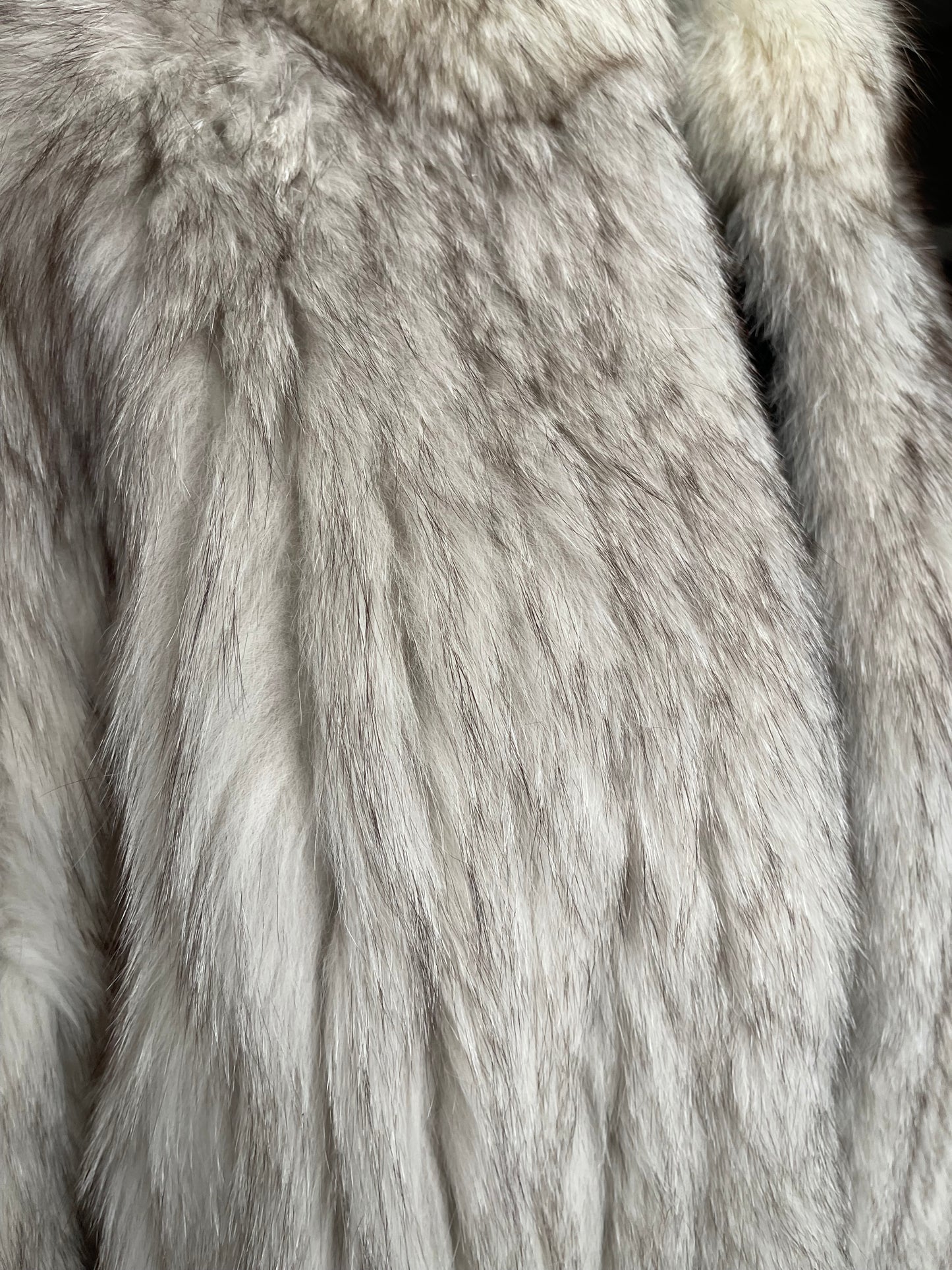 Vintage Silver Fox Genuine Fur Coat