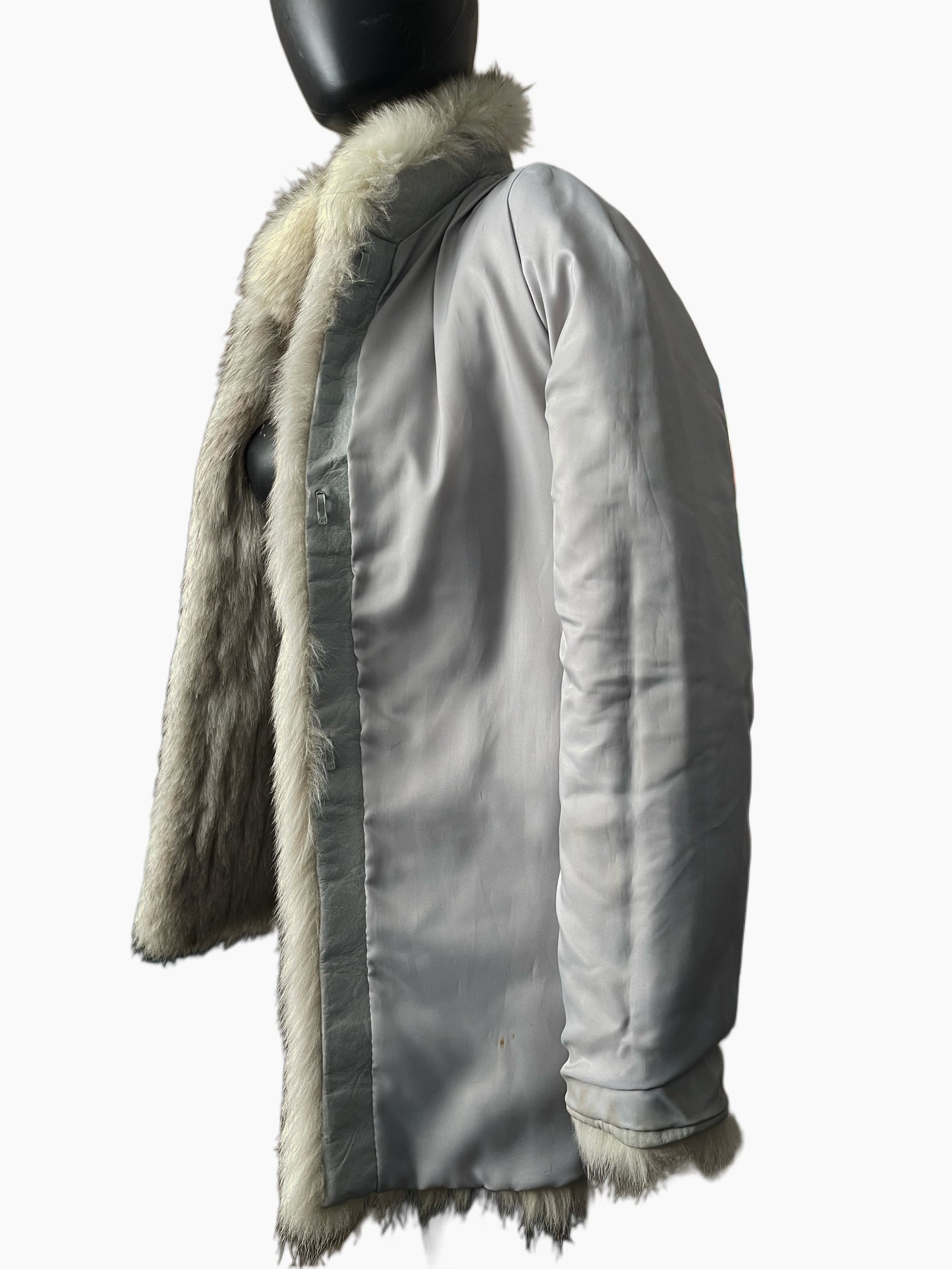 Vintage Silver Fox Genuine Fur Coat