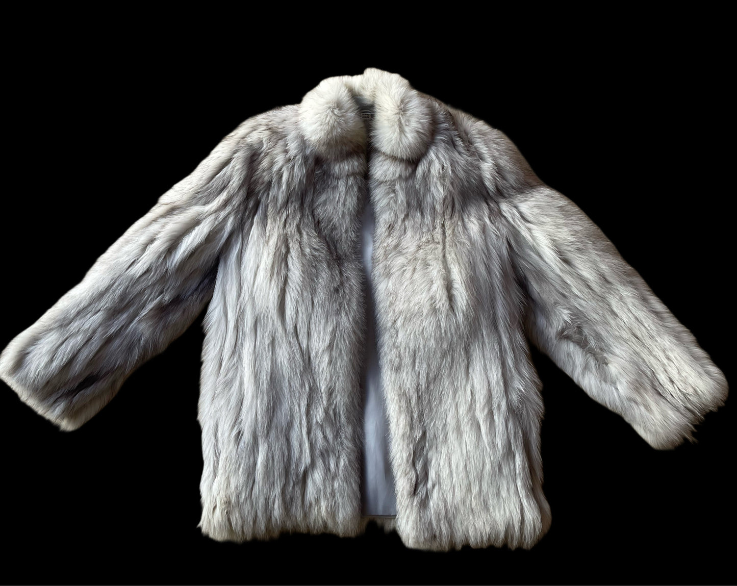 Vintage Silver Fox Genuine Fur Coat